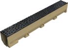 Caniveau en béton polymère avec grille fonte Voronoï couleur Diamant - ACO SELF - long. 1m x larg. 100mm x haut. 145mm - classe B125