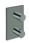facade externe triverde laiton 2 sorties chrome noir