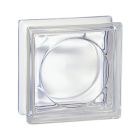 Brique de verre - 198 Transp. ronde - long. 19cm x haut. 19cm x ep. 8cm