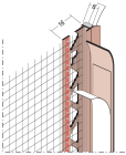 Profilé PVC pré-entoilé pour raccord à l'huisserie - long. 2,60m x larg. 0,1m x ep. 8mm