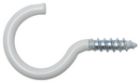 CROCHET ACIER FIL A LINGE PLAST BLANC  80 mm BLANC - P/50