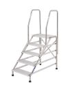 Marchepied aluminium simple MODUL 5 marches - haut. 3,00m - Modul aluminium kit 1 rampe latérale