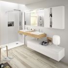 Plan de toilette COMPAKT 51 de 1201 à 1400 mm.  deux vasques semi encastre CHÊNE