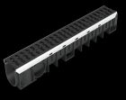 Caniveau avec 2 grilles fonte - long. 1m x larg. 100mm - classe D400