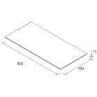 Plan de toilette sans usinage SOLID SURFACE BLANC MAT 800 x 12 x 460 mm
