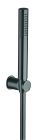 kit applique + douchette monojet + flexible  chrome noir brosse