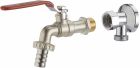 kit robinet 1/4T.M1/2 nez D15 + applique M1/2 F1/2 écrou libre chromée