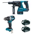 Ensemble de 2 machines 18 V Li-Ion 5 Ah (DDF484 + DHR243)