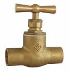 Robinet d'arrêt à potence à souder - Fiable et résistant - Pour tube cuivre 12mm - Corps laiton brut - ACS