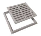 GRILLE DE SOL AVEC CADRE 300 X 300 GRIS CLAIR  - GRC30