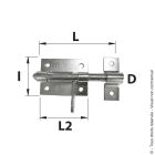 VERROU BOX A VISSER + GACHE Ø8mm ZINGUE BLANC