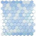 Mosaïque en verre recyclé - 403 LUX LIGHT BLUE HEX 35X35MM