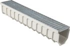 Caniveau de drainage en composite armé de fibres de verre avec grille - MEAFLUID150 - long. 1m x larg. 186mm x haut. 185mm - classe B125