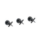 DOUCHE CROSS ROAD ENCASTRE MELANGEUR 2 SORTIES CHROME NOIR BROSSE