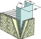 Profilés d’arrêt latéral sans retour d’enduit - long. 2,50m x ep. 120mm