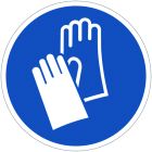 Panneau PVC rond'Gants de protection obligatoires'