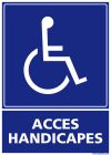 SIGNALETIQUE ACCES HANDICAPES 210MM X 150MM