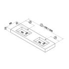 Plan de toilette COMPAKT 46 de 2001 à 2500 mm. avec deux vasques intégrées MARBL