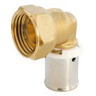 Raccord coudé à sertir pour tube PER Ø16 - coude écrou tournant 15/21 (1/2')
