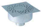 siphon de sol inox sort.Vert GE50mm 300x300 ø100 mm trous ronds verrouillé microbillé 3 Kn