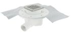SIPHON POUR CARRELAGE SORTIE HORIZONTALE CADRE+GR CARRE I 10X10+NATT
