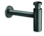 siphon lavabo droit luxe laiton design 35 cm noir