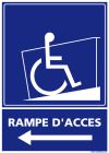 SIGNALETIQUE RAMPE HANDICAPES FLECHE GAUCHE 210MM X 150MM