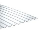 Plaque ondulée grande onde PVC GO 92 - 5 ondes 1/2 - 2,00 m x 1,92 m -  Epaisseur : 1,3 mm  - Transparent