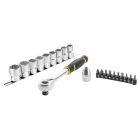 CLIQUET 120 DENTS ½’’ FATMAX + 9 DOUILLES + 10 EMBOUTS + PORTE-EMBOUT – 21 PCS
