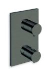 facade externe triverde laiton 2 sorties chrome noir brosse