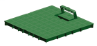 TAMPON AVEC POIGNE 30x30 vert