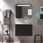 Meuble FUSSION CHROME 800 2 tiroirs BLACK VELVET 797 x 540 x 450 mm