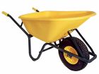 Brouette en polyéthylène - HERCULE jaune 110 L roue gonflable