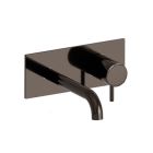 lavabo mural triverde avec plaque bec 22.5 cm chrome noir ex tv27851