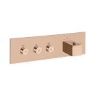 FACADE THERMO UP HORIZONTALE THERMOSTATIQUE 3 SORTIES QUADRI OR ROSE