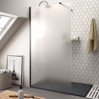 Paroi de douche - BLACK HEAVEN walk-in Opaqué - larg. 0,8 - 1 m x haut. 1,95 m