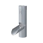 Récupérateur d'eau cylindrique à clapet avec grille Ø100 mm - zinc - CLASSIC naturel