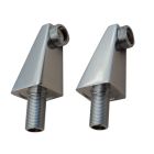 2 COLONNETTES CARREES 70 mm M3/4'- M1/2' CHROME