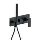 MITIGEUR DOUCHE MURAL PROFILO ENCASTRE 2 SORTIES CHROME NOIR BROSSE