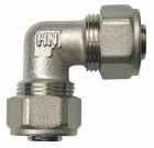 /3031-20 - Coude à compression égal pour tube Multicouche Ø20 - Permet de raccorder un tube multicouche Ø20 par simple vissage à un écrou sans outil spécifique - (2 clés plates suffisent)