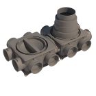 Caisson de distribution compact 6 piquages 12 connexions multidiam - horizontal