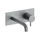 lavabo mural triverde avec plaque bec 18 cm metal brosse ex tv276