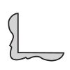 Baguette d'angle style Bois exotique blanc Non Traité - Long. 2400 mm x larg. 22,5 mm x ep. 22,5 mm