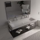LAVABO CERAMIQUE CENTO A POSER OU A SUSPENDRE 120-45 CM 2 TROUS