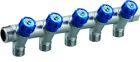 collecteur robinetterie intégrée bleue MF20x27 - 5 départs mâle 15x21