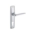 Ensemble poignée de porte Arès chrome 165 mm à cylindre