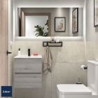 Meuble de salle de bain FUSSION LINE 500 fond 35 2 tiroirs à fermeture amortie PIN BAHÍA 497 x 540 x 350 mm