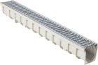 Caniveau de drainage en composite armé de fibres de verre avec grille - MEAFLUID100 - long. 1m x larg. 136mm x haut. 127mm - classe A15