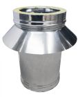 Tuyau inox isolé + larmier pour foyers ouvers, fermés, inserts, poêles  diam. 360/300 mm - long. 0,5m