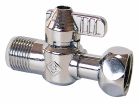 Robinet de WC 1/4 de tour droit nickelé brut M12/17 (3/8'') - Ecrou Prisonnier 12/17 (3/8'')